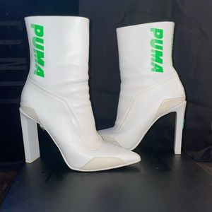 Fenty x Puma collab white leather boots